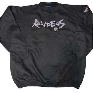 Pro Player SAMPLE Sz Large Vintage NFL Oakland Raiders Embroidered Sweater Black - Picture 1 of 13