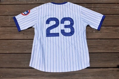 ¡Nuevo! Camiseta deportiva de béisbol Ryan Ryne Sandberg de los Chicago Cubs a rayas blanca grande Foto 1 de 2