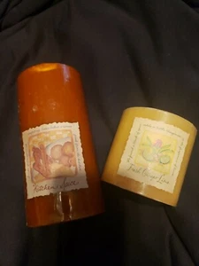 Rare Vintage 1990s Bath Body Works Pillar Candles Kitchen Spice & Ginger Lime - Bild 1 von 5