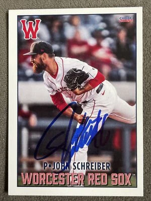 2022 Worcester Red Sox John Schreiber Autographed Signed Choice Baseball Card Ip - Image 1 of 2
