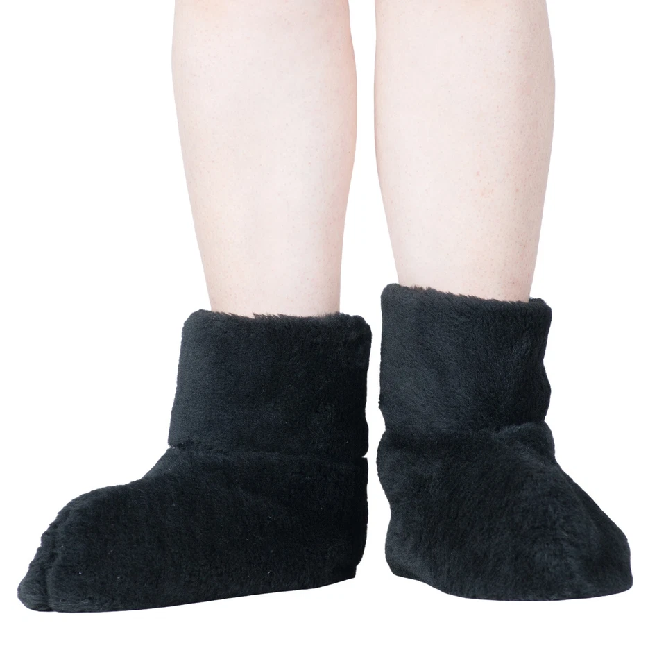 MUJER COLOR LISO NEGRO LANA MERINO ZAPATILLAS BOTAS VALENKI EN TERCIOPELO FELPA Foto 1 de 4