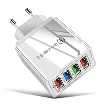 4-Port USB Schnellladegerät – Quick Charge 3.0 – 33W – Kompakt & Leistungsstark - Bild 1 von 4