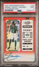 PSA 9 2022 Contenders Optic #101 Ahmad Sauce Gardner Variation Autograph Red