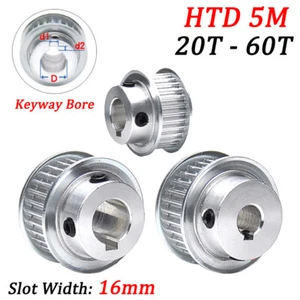 Polea de correa de distribución HTD 5M tipo BF 20T-60T diámetro de llave, para correa de distribución de 15 mm de ancho - Imagen 1 de 16