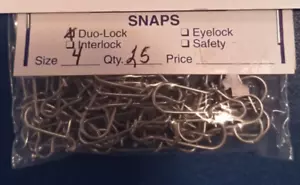 Fishing Snaps Duo Lock or Dual lock Snaps Size 4 Quantity 25 - Picture 1 of 1