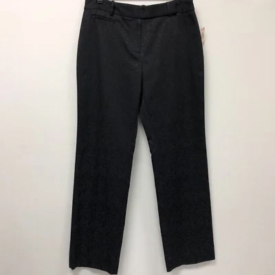 Pantalones para mujer Charter Club talla 10 negros florales calce Allison longitud completa nuevos con etiquetas  Foto 1 de 4