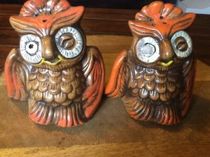 Vintage Set Of 1960’s Large Winking Owls Salt& Pepper Shakers - Picture 1 of 3