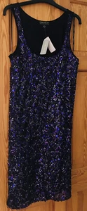 Short Forever 21 Purple Front sequin Dress On Black Base Size XL. - Picture 1 of 5