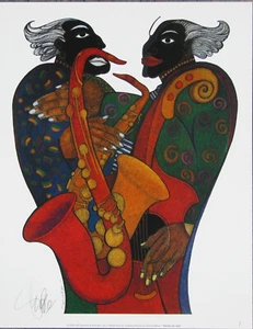 Charles Bibbs handsigniert "HANDS ON JAZZ" von CHARLES BIBBS Druck, RAR, 18 x 23 - Bild 1 von 1