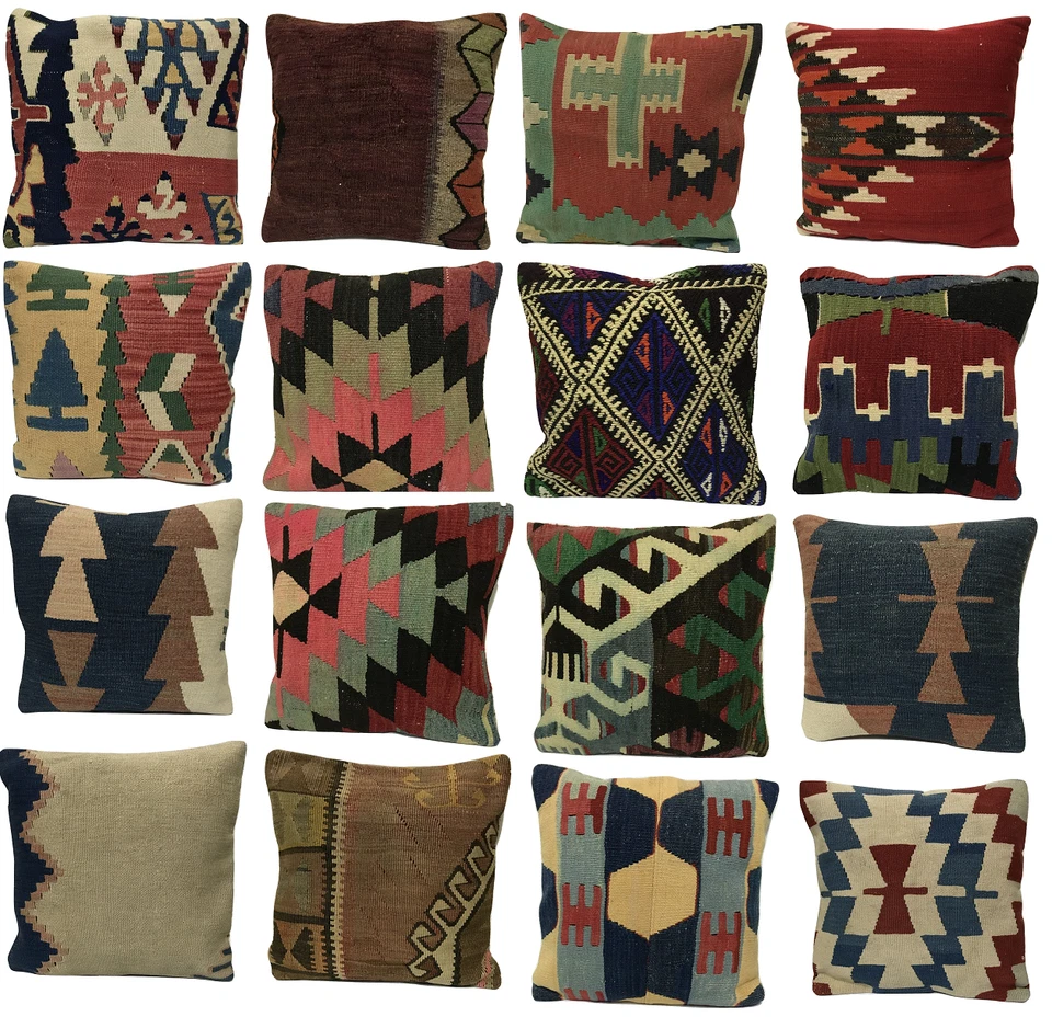 2025 New Stock Luxury Wool Turkish Moroccan Colourful Pure Kilim Cushion Cover - Image 1 of 1