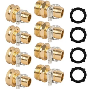 4 Sets Garden Hose Repair Kit Male and Female Hose Repair Connector with Clamps - Picture 1 of 7
