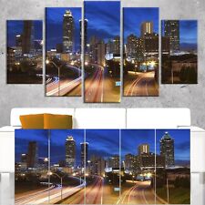 Atlanta Skyline Twilight Blue Hour - Cityscape Canvas print  Oversized