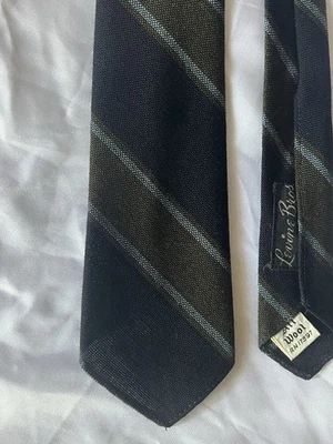 Corbata de cuello vintage azul a rayas corbata vintage 2,5” ancho 54” largo lana Levine Bros Foto 1 de 4