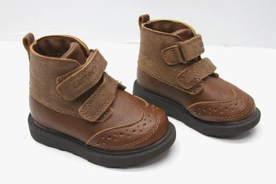 Bota social formal Carter's criança meninos Bennie ponta das asas tornozelo tamanho 4 marrom - Imagem 1 de 4