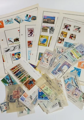 Lot of International Olympic Postal Stamps Canceled 1972 & 1976 Olympics 5oz - Image 1 of 4