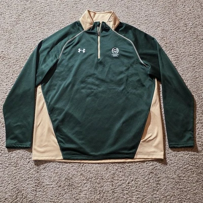 Colorado State Rams Shirt Mens 3XL Green Gold NCAA Football Quarter Zip Pullover - Image 1 of 4
