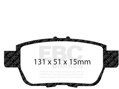 Juego de pastillas de freno traseras para Honda Ridgeline 2006-2014 EBC 64381DRHS 2007 2008 2009 Foto 1 de 4