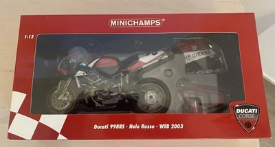 1:12 minichamps Ducati 998RS NELLO RUSSO WSB 2003 4012138049932 - Immagine 1 di 2