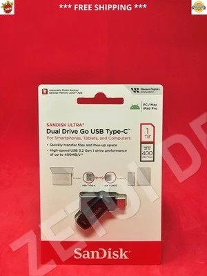 ***BRAND NEW*** SanDisk Ultra Dual Drive Go 1TB USB Type-C Flash Drive Black - Image 1 of 4