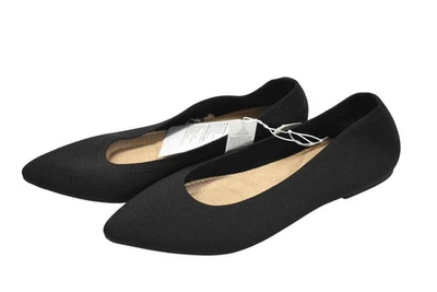 Old Navy Shoes Womens Size 8 Black Pointed Toe Knit Ballet Flats Slip On Comfort - Image 1 of 4