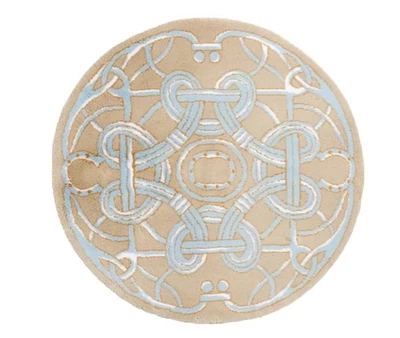 Tapete de Banho Abyss Dada 31" Redondo Padrão Abstrato Marrom/Azul Portugal NOVO - Imagem 1 de 4