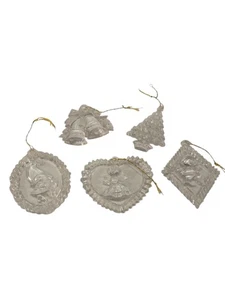 Vintage plastic acrylic Christmas ornaments- Set of 6 - Picture 1 of 6