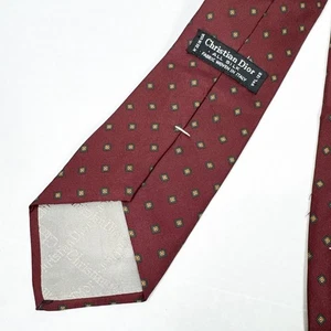 Christian Dior Seidenkrawatte Herren Einheitsgröße Burgund Geometrisches Medaillon - Bild 1 von 5
