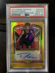 Fresh Faces Sig Gold 2019-20 certificado/10 automático Terance Mann auto RC PSA 10 Ar - Imagen 1 de 1