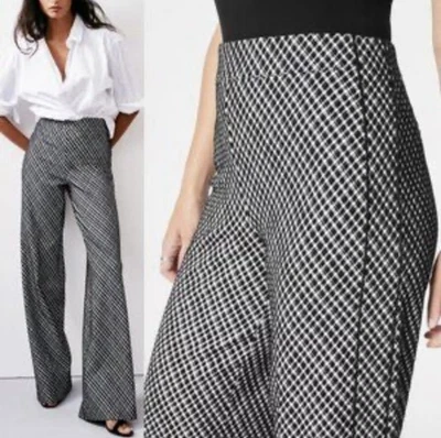 Spanx Perfect Fit Ponte Jacquard Wide Leg Black and White Checkered XL Tall NWOT - Image 1 of 4