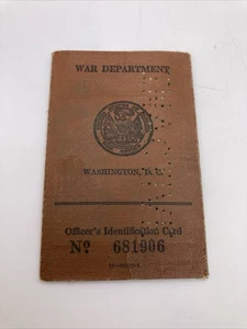 Tarjeta de identificación oficial del Departamento de Guerra de la Segunda Guerra Mundial 1943 - Imagen 1 de 7