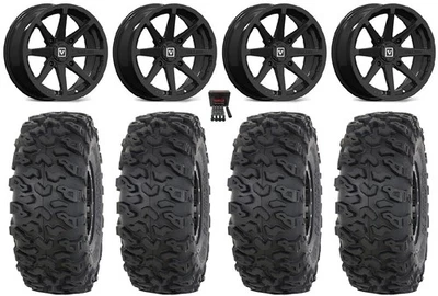 Valor V01 14" Wheels Black 30" Roctane T4 Tires Yamaha Viking Wolverine - Image 1 of 4
