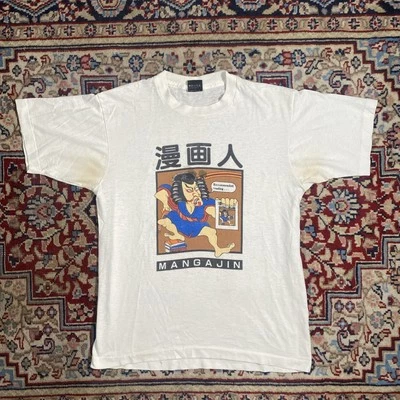 Camiseta De Colección Manga Kabuki Años 90 Puntada Única Blanca Talla Mediana EE. UU. De Colección Foto 1 de 4