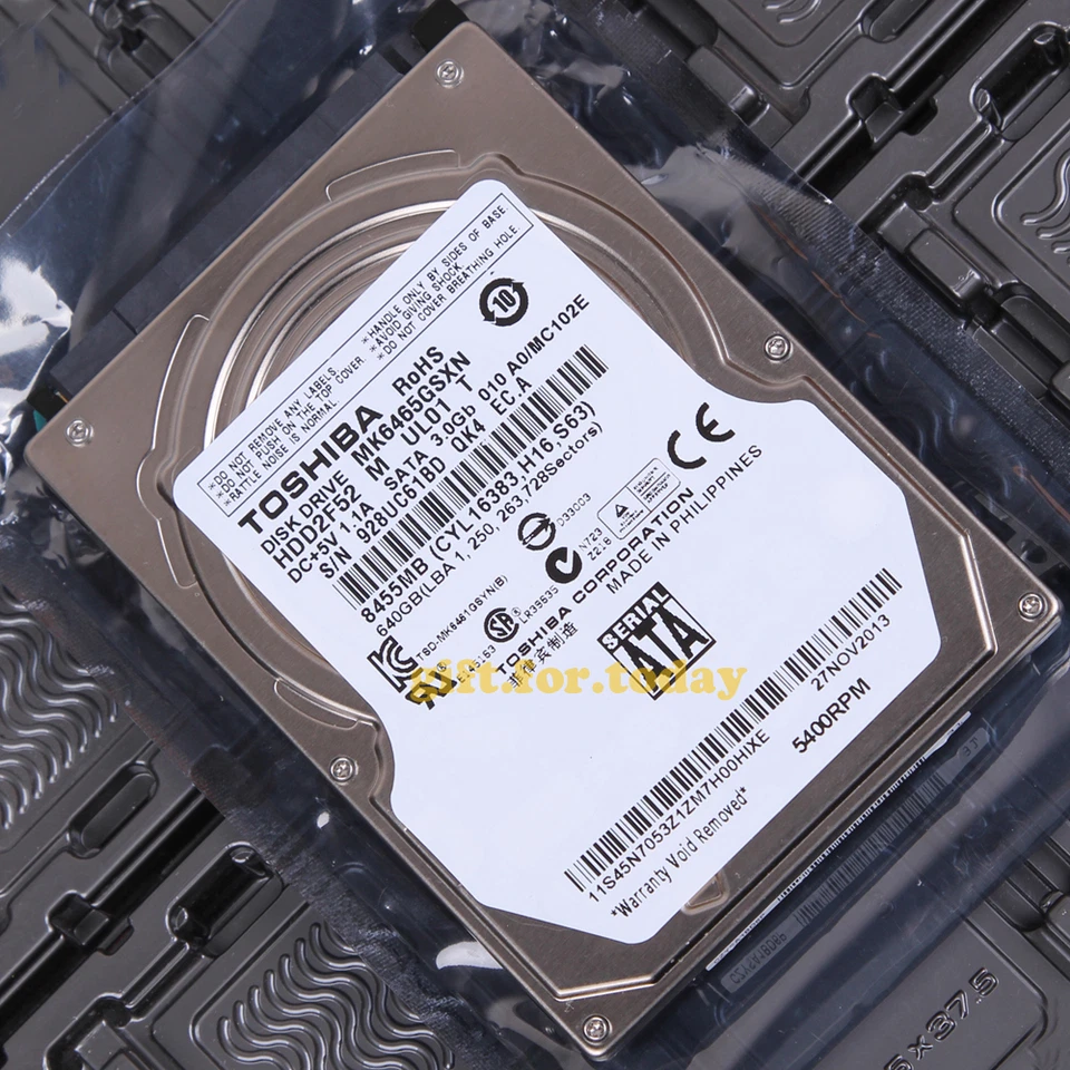 TOSHIBA 640 GB 5400 RPM SATA 2.5" (MK6465GSXN) Internal Hard Drive HDD - Image 1 of 1