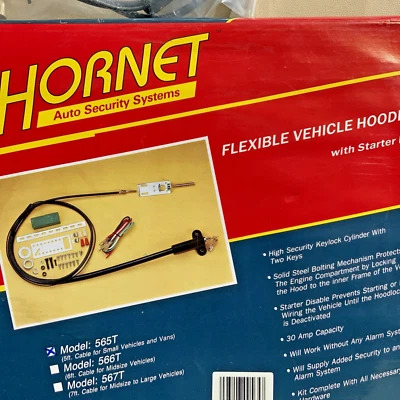Old School Hornet Hood Lock & Starter Kill — 5 FT Cable — Model : 565T - Image 1 of 3