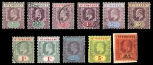 St Vincent 1904 KEVII complete set of eleven very fine used. SG 85-93. - Picture 1 of 1