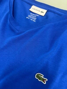 Camiseta Lacoste Para Hombre US 4XL FR 9 100% Algodón Pima Cuello en V Camiseta Azul Manga Corta - Imagen 1 de 4