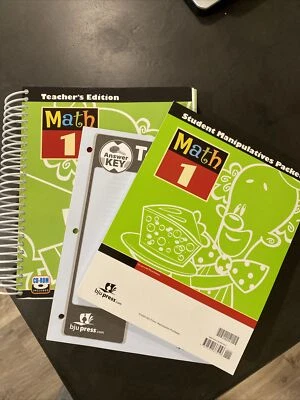 Bob Jones MATH 1 Teacher's Edition, Cd  Manipulatives Packet,  Test Key 3rd Ed - Image 1 of 4