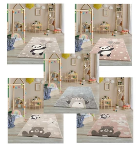 Kinderteppich Teppich für Kinderzimmer Spielteppich Kurzflor Bär, Hase, Pinguin - Bild 1 von 35