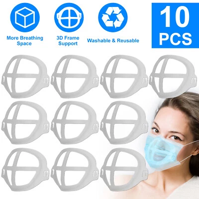 10PCS 3D Face Mask Bracket Mouth Separate Inner Support Stand Breathing Space - Image 1 of 4