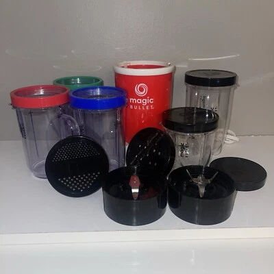 Magic Bullet 17pc Bundle MB1001 Tested 2 Blades Shaker Lids 6 Cups With Recipes - Image 1 of 4