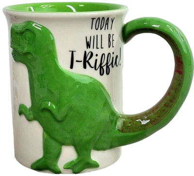 "Динозавр ""Tea Rex"" 16 унций" Скульптурная кофейная кружка тяжелая керамика подарок в коробке  - Изображение 1 из 4