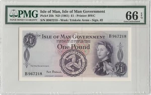 1961 Isle of Man Government One Pound PMG 66 Gem-Uncirculated - Picture 1 of 1