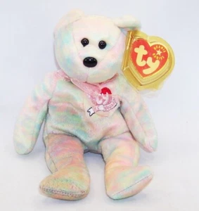 TY BEANIE BABY 2001 FEIERN 25 JAHRE BÄR SITZSACK PLÜSCHANHÄNGER SCHUTZ - Bild 1 von 4