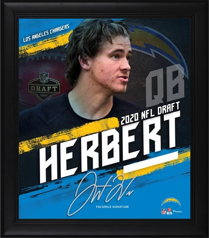 Justin Herbert Los Angeles Chargers Framed 15x17 2020 Draft Cover