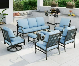 9 Seats Patio Furniture Set Outdoor Conversation Sets Sofa Chairs Heavy Duty - Picture 1 of 9
