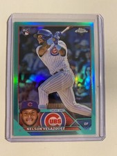 2023 Topps Chrome Nelson Velazquez Aqua Refractor Rookie Card RC #176/199 Cubs