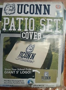 UCONN Huskies copertura set patio marrone/blu/bianco ~ N.O.S. SIGILLATO ~ Mr Bar B Q - Foto 1 di 7