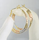 18k Mulit Gold Filled 25mm Made With Swarovski Crystal Earrings Xmas E/3719a
