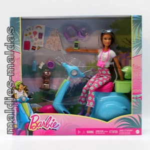 Barbie Holiday Fun Puppe mit Scooter HGM55 Roller Doll NEU/OVP Spielset - Bild 1 von 9