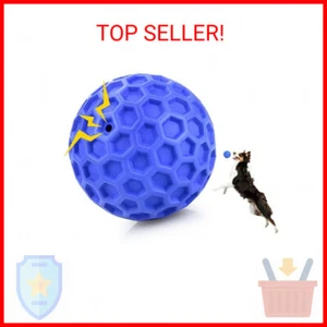 Indestructible Squeaky Dog Ball, Relieves Anxiety, Cleans Teeth, Interactive Che - Picture 1 of 2